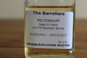 Barreliers Miltonduff 6 in der Flasche